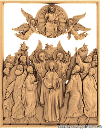 Резная икона Собор Новомученников #2 из дерева